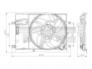 TYC 809-0018 ventiliatorius, radiatoriaus 
 Aušinimo sistema -> Oro aušinimas
51797135, 55701410, 1341390, 1341394