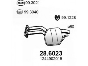 ASSO 28.6023 vidurinis duslintuvas 
 Išmetimo sistema -> Duslintuvas
1244902015, 1244906621, 1244911300