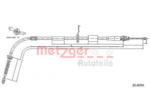 METZGER 10.4309 trosas, stovėjimo stabdys 
 Stabdžių sistema -> Valdymo svirtys/trosai
3440 9 803 367