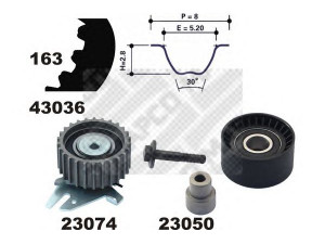 MAPCO 23036 paskirstymo diržo komplektas 
 Techninės priežiūros dalys -> Papildomas remontas
71736729