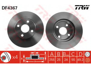 TRW DF4367 stabdžių diskas 
 Dviratė transporto priemonės -> Stabdžių sistema -> Stabdžių diskai / priedai
4351213030, 1061001091, 106100109101