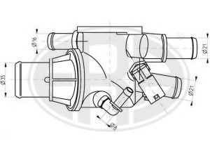 ERA 350025 termostatas, aušinimo skystis 
 Aušinimo sistema -> Termostatas/tarpiklis -> Thermostat
46546375, 60815681