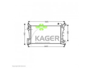 KAGER 31-2351 radiatorius, variklio aušinimas 
 Aušinimo sistema -> Radiatorius/alyvos aušintuvas -> Radiatorius/dalys
55700447