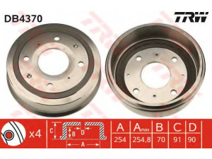 TRW DB4370 stabdžių būgnas 
 Stabdžių sistema -> Būgninis stabdys -> Stabdžių būgnas
7700692363