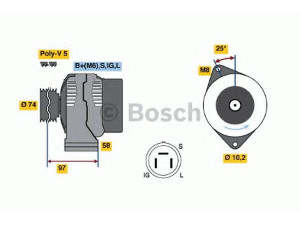 BOSCH 0 986 037 011 kintamosios srovės generatorius 
 Elektros įranga -> Kint. sr. generatorius/dalys -> Kintamosios srovės generatorius
31100-PH1-004, 31100-PH1-014, 31100-PH1-024