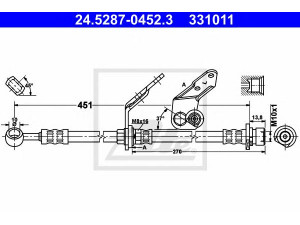 ATE 24.5287-0452.3 stabdžių žarnelė 
 Stabdžių sistema -> Stabdžių žarnelės
46411-S1A-E01