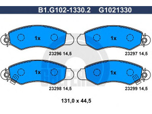 GALFER B1.G102-1330.2 stabdžių trinkelių rinkinys, diskinis stabdys 
 Techninės priežiūros dalys -> Papildomas remontas
5520080E10, 55200-80E10