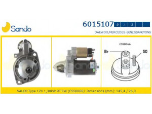 SANDO 6015107.0 starteris 
 Elektros įranga -> Starterio sistema -> Starteris
0011516901, 0031512801, 0041516401