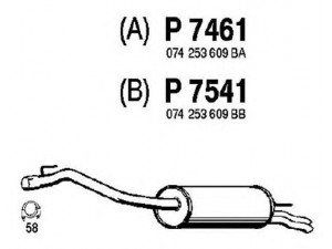 FENNO P7461 galinis duslintuvas 
 Išmetimo sistema -> Duslintuvas
074253609BA