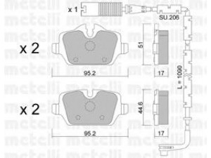 METELLI 22-0641-0K stabdžių trinkelių rinkinys, diskinis stabdys 
 Techninės priežiūros dalys -> Papildomas remontas