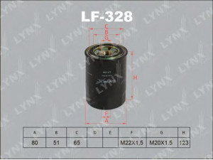 LYNXauto LF-328 kuro filtras 
 Techninės priežiūros dalys -> Papildomas remontas
23303-87701, 8-94125-897-0, 8-94151-010-0