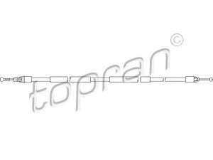TOPRAN 207 387 trosas, stovėjimo stabdys 
 Stabdžių sistema -> Valdymo svirtys/trosai
3653 100 QAC, 3653 100 QAD, 44 08 734