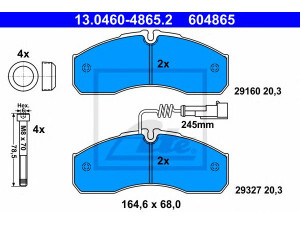 ATE 13.0460-4865.2 stabdžių trinkelių rinkinys, diskinis stabdys
D1060-MB20C