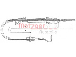 METZGER 10.0921 akceleratoriaus trosas 
 Kuro mišinio formavimas -> Karbiuratorius, sistema -> Valdymo sąsajos/amortizatorius/kameros
191 723 555