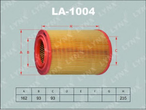 LYNXauto LA-1004 oro filtras 
 Techninės priežiūros dalys -> Techninės priežiūros intervalai
044 129 620