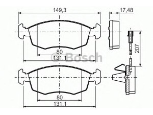 BOSCH 0 986 494 463 stabdžių trinkelių rinkinys, diskinis stabdys 
 Techninės priežiūros dalys -> Papildomas remontas
77365729, 77365811, 77366538, 77365729