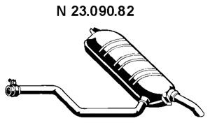 EBERSPÄCHER 23.090.82 galinis duslintuvas 
 Išmetimo sistema -> Duslintuvas
124 490 19 21, 124 491 91 01