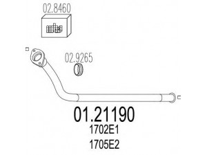 MTS 01.21190 išleidimo kolektorius 
 Išmetimo sistema -> Išmetimo vamzdžiai
1702E1, 1705E2, 1475423080, 1702E1