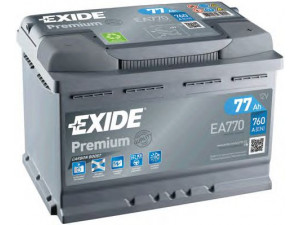EXIDE EA770 starterio akumuliatorius; starterio akumuliatorius 
 Elektros įranga -> Akumuliatorius
01307572, 50503182, 606777080, 61 21 6 946 332