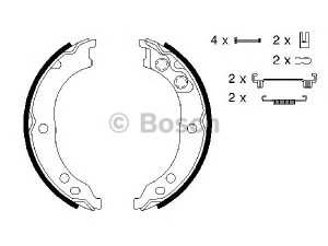 BOSCH 0 986 487 712 stabdžių trinkelių komplektas, stovėjimo stabdis 
 Stabdžių sistema -> Rankinis stabdys
4241 L1, 4241 L9, 4241 N0, 77362290