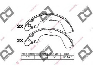 DJ PARTS BS1367 stabdžių trinkelių komplektas 
 Techninės priežiūros dalys -> Papildomas remontas
MN102642, MR249576, MR249577, MR289625