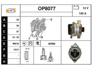 SNRA OP8077 kintamosios srovės generatorius 
 Elektros įranga -> Kint. sr. generatorius/dalys -> Kintamosios srovės generatorius
13147093, 13156054, 93177834