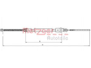 METZGER 10.6220 trosas, stovėjimo stabdys 
 Stabdžių sistema -> Valdymo svirtys/trosai
4745.R1