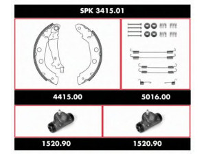 WOKING SPK 3415.01 stabdžių rinkinys, būgniniai stabdžiai 
 Stabdžių sistema -> Būgninis stabdys -> Stabdžių remonto rinkinys