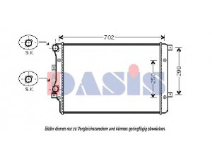 AKS DASIS 040021N radiatorius, variklio aušinimas 
 Aušinimo sistema -> Radiatorius/alyvos aušintuvas -> Radiatorius/dalys
1K0121251AA, 1K0121251AT, 1K0121251DN