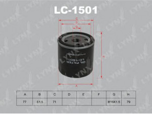 LYNXauto LC-1501 alyvos filtras 
 Filtrai -> Alyvos filtras
5009285, 5016786, 06 50 381, 06 50 401