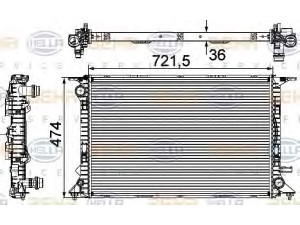 HELLA 8MK 376 745-644 radiatorius, variklio aušinimas 
 Aušinimo sistema -> Radiatorius/alyvos aušintuvas -> Radiatorius/dalys
8K0 121 251 H