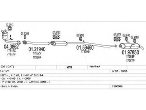 MTS C260599005958 išmetimo sistema 
 Išmetimo sistema -> Išmetimo sistema, visa