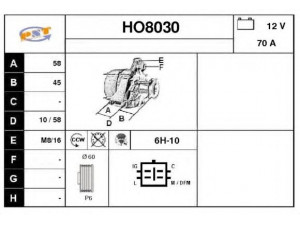 SNRA HO8030 kintamosios srovės generatorius 
 Elektros įranga -> Kint. sr. generatorius/dalys -> Kintamosios srovės generatorius
31100PLMA01, 31100PLMA02, AHGA50