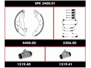 REMSA SPK 3400.01 stabdžių rinkinys, būgniniai stabdžiai 
 Stabdžių sistema -> Būgninis stabdys -> Stabdžių remonto rinkinys