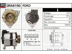 DELCO REMY DRA6150 kintamosios srovės generatorius 
 Elektros įranga -> Kint. sr. generatorius/dalys -> Kintamosios srovės generatorius
50 235 25, 61 961 63, 88BB-10300-JA