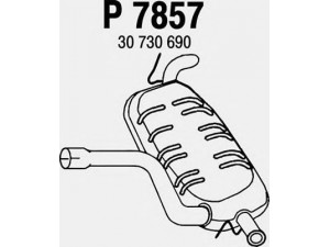 FENNO P7857 galinis duslintuvas 
 Išmetimo sistema -> Duslintuvas
30730690, 30793180