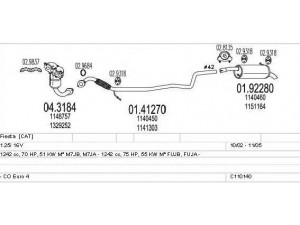 MTS C110140003847 išmetimo sistema 
 Išmetimo sistema -> Išmetimo sistema, visa