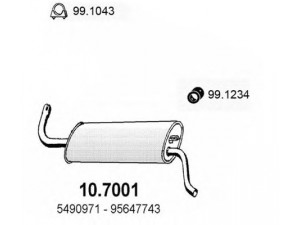 ASSO 10.7001 galinis duslintuvas 
 Išmetimo sistema -> Duslintuvas
5490971, 95647743