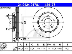 ATE 24.0124-0178.1 stabdžių diskas 
 Dviratė transporto priemonės -> Stabdžių sistema -> Stabdžių diskai / priedai
0 4683 260, 0 4683 432, 0 4721 820