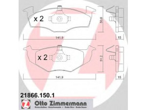 ZIMMERMANN 21866.150.1 stabdžių trinkelių rinkinys, diskinis stabdys 
 Techninės priežiūros dalys -> Papildomas remontas
140 698 151 B, 1H0 698 151 B