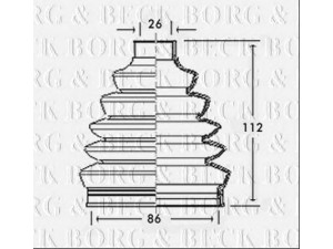 BORG & BECK BCB2350R gofruotoji membrana, kardaninis velenas 
 Ratų pavara -> Gofruotoji membrana
8D0498099C