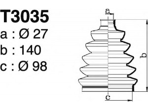 DEPA T3035 gofruotoji membrana, kardaninis velenas 
 Ratų pavara -> Gofruotoji membrana
31607565316, 3293E1, 46308053, 46308238