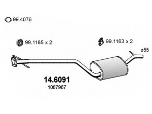 ASSO 14.6091 vidurinis duslintuvas 
 Išmetimo sistema -> Duslintuvas
1061943, 1067967, 1215637, 1336408