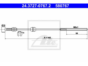 ATE 24.3727-0767.2 trosas, stovėjimo stabdys 
 Stabdžių sistema -> Valdymo svirtys/trosai
5 22 013, 9225545