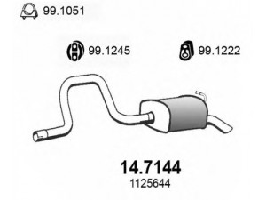 ASSO 14.7144 galinis duslintuvas 
 Išmetimo sistema -> Duslintuvas
1117834, 1117836, 1125644, 1205643