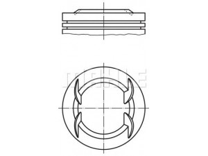 MAHLE ORIGINAL 009 44 02 stūmoklis 
 Variklis -> Cilindrai/stūmokliai