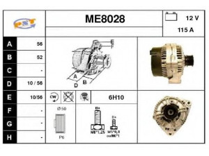 SNRA ME8028 kintamosios srovės generatorius 
 Elektros įranga -> Kint. sr. generatorius/dalys -> Kintamosios srovės generatorius
0091546002, 0101540202, 0101544002