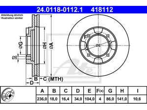 ATE 24.0118-0112.1 stabdžių diskas 
 Dviratė transporto priemonės -> Stabdžių sistema -> Stabdžių diskai / priedai
MB618734, MB618735