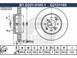 GALFER B1.G221-0105.1 stabdžių diskas 
 Dviratė transporto priemonės -> Stabdžių sistema -> Stabdžių diskai / priedai
45251-S5D-A10, 45251-S6D-E10, 45251-SCC-900