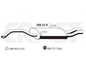 ERNST 550239 galinis duslintuvas 
 Išmetimo sistema -> Duslintuvas
1726 92, 1726 91